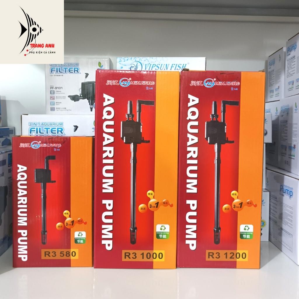Máy bơm lọc nước hồ cá cảnh Minjiang R3-3 R3-580, R3-1000, R3-1200 máy bơm bể cá 3 trong 1