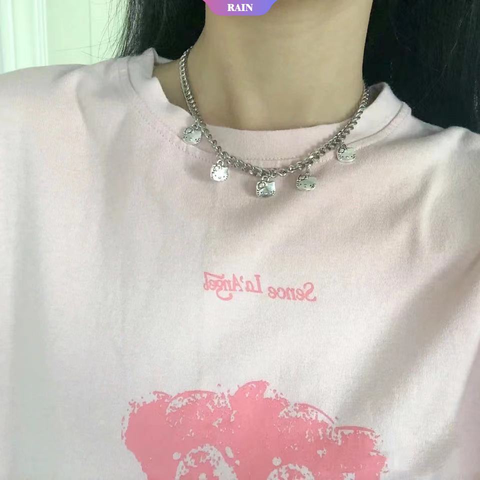 Vòng cổ Hợp Kim Mặt Hình Mèo Hello Kitty Phong Cách Retro