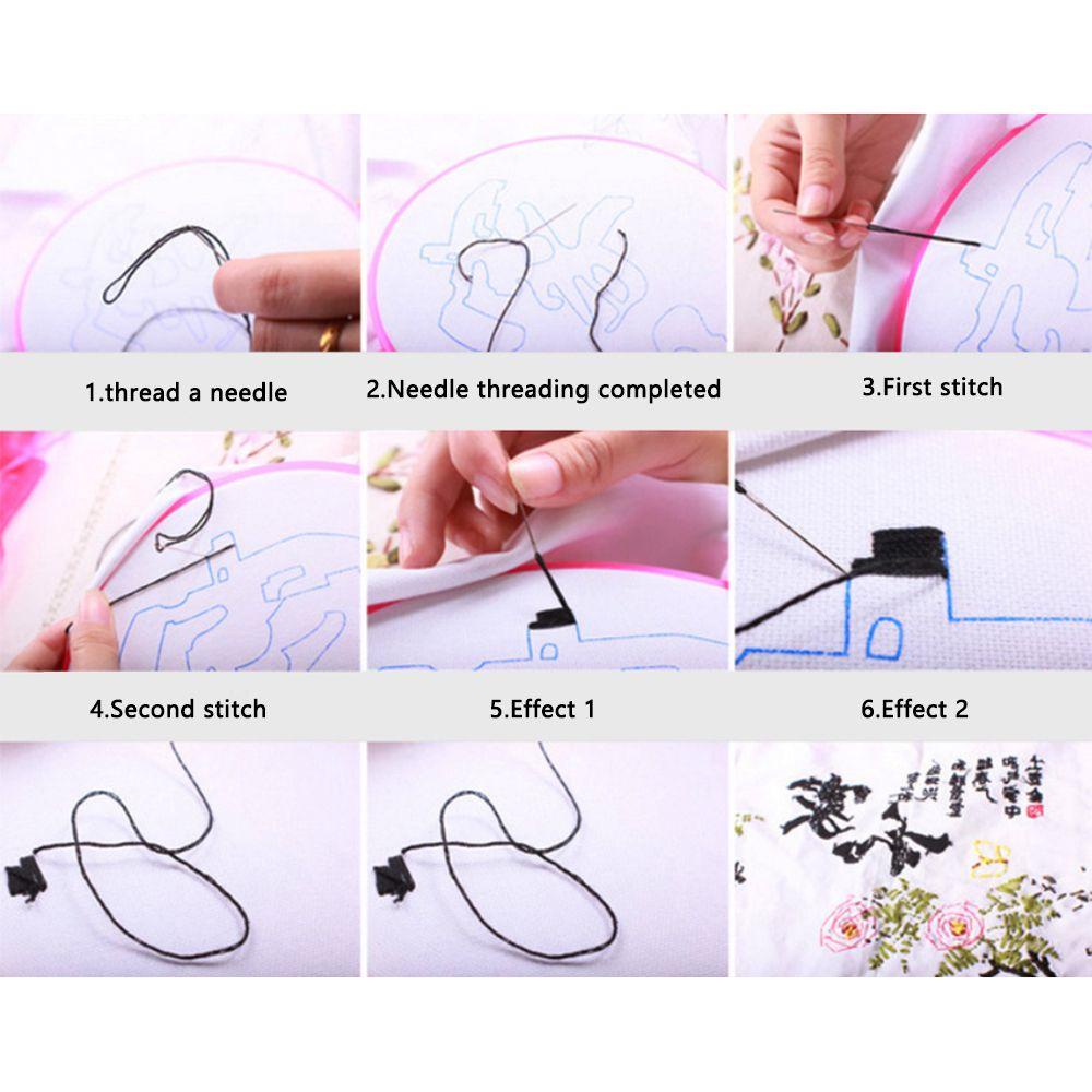Bộ Dụng Cụ Thêu Hoa Thủ Công Kèm Vòng Tròn Tiện Dụng DIY