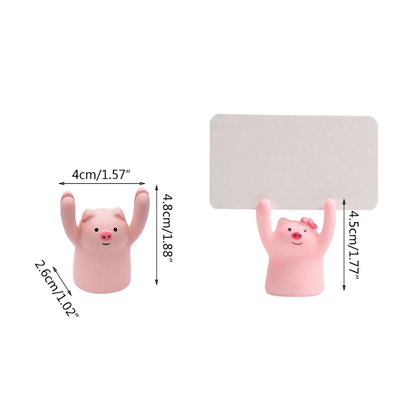 Aoto Giá Đỡ Giấy Ghi Chú / Thẻ Ghi Chú Hình Chú Heo Hoạt Hình Dễ Thương Bằng Nhựa Resin Trang Trí Nhà Cửa Off