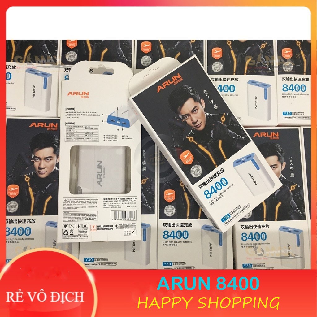 Pin sạc dự phòng Arun 8400mAh / 10400mAh