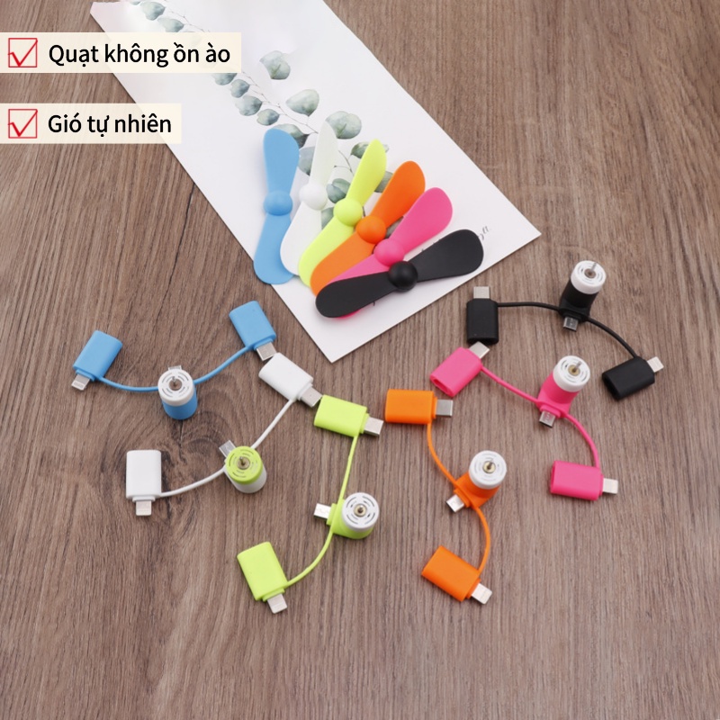 Quạt Mini Usb 2 Cánh Cắm Điện Thoại Android Iphone