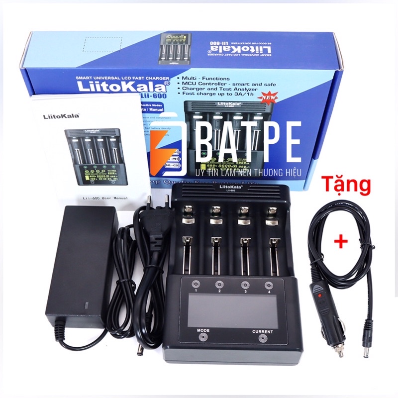 Sạc đa năng LiitoKala Lii-600 LCD (Fast charge up to 3A/1h)