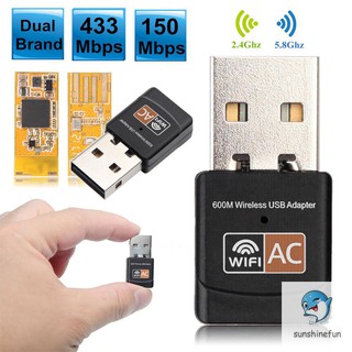 USB wifi 600Mbps có ăng ten 2.4G / 5GHz LAN USB 2.0 PC 802.1