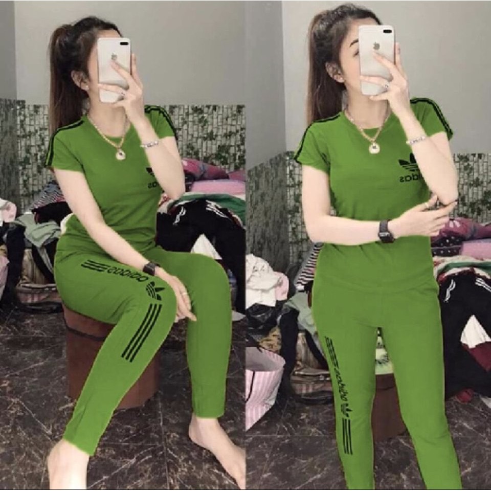 Đồ bộ cotton thể thao logo thêu siêu xinh