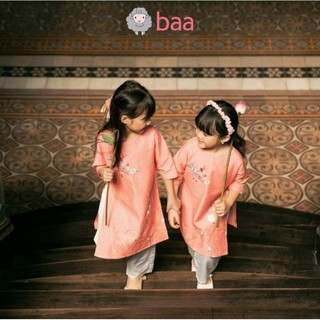 Áo dài cách tân BAA BABY thêu hình cho bé gái