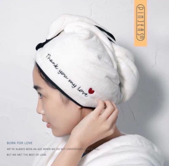 Khăn Ủ Tóc nhanh khô cute tặng kèm túi zip (tránh nước từ tóc chảy xuống áo) - turban siêu cưng