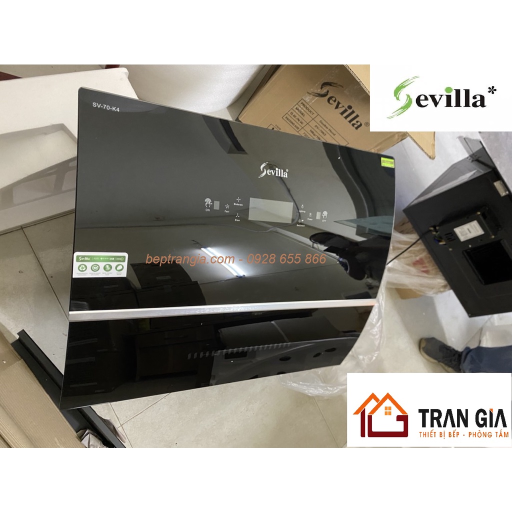 Máy hút mùi Sevilla SV 70K4 / SV 90K4 Hút mùi nhà bếp vẫy tay thông minh, Cửa mở tự động, Công suất cao, HÀNG CHÍNH HÃNG