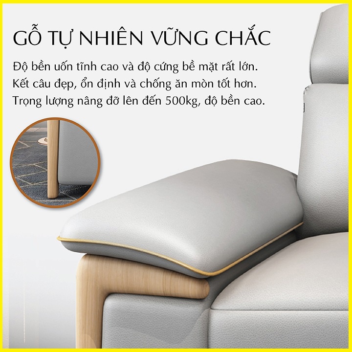 Giường Sofa Thông Minh Phong Cách Bắc Âu, Sofa Đa Năng Vải Nano Công Nghệ Cao KT 1,6m x 2m