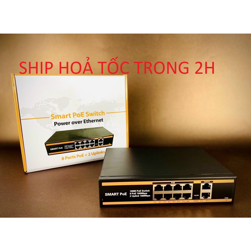 Switch poe Bộ Chia Mạng Smart PoE Switch (8 & 4 Port PoE ) + 2 Ports Uplink . HÀNG CHÍNH HÃNG...