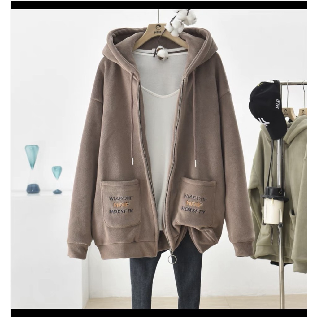 ÁO KHOÁC HOODIE DÂY KÉO FORM RỘNG NỈ NGOẠI CÓ TÚI CỰC HOT TU