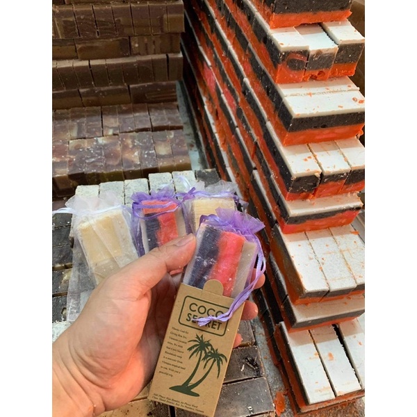 [Tặng 2 túi lưới]  Set 1kg ~ 1.1kg Xà phòng handmade Dầu Dừa Coco secret thảo mộc - Xà phòng sinh dược Coco Secret