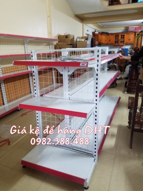 Kệ để hàng tạp hoá 2 mặt ( Cao 1m2 dài 90cm )