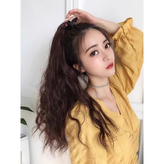 [ freeship, hàng loại 1, 60cm ] tóc giả nữ cột xù mì dài, tóc buộc hàn quốc (0022)