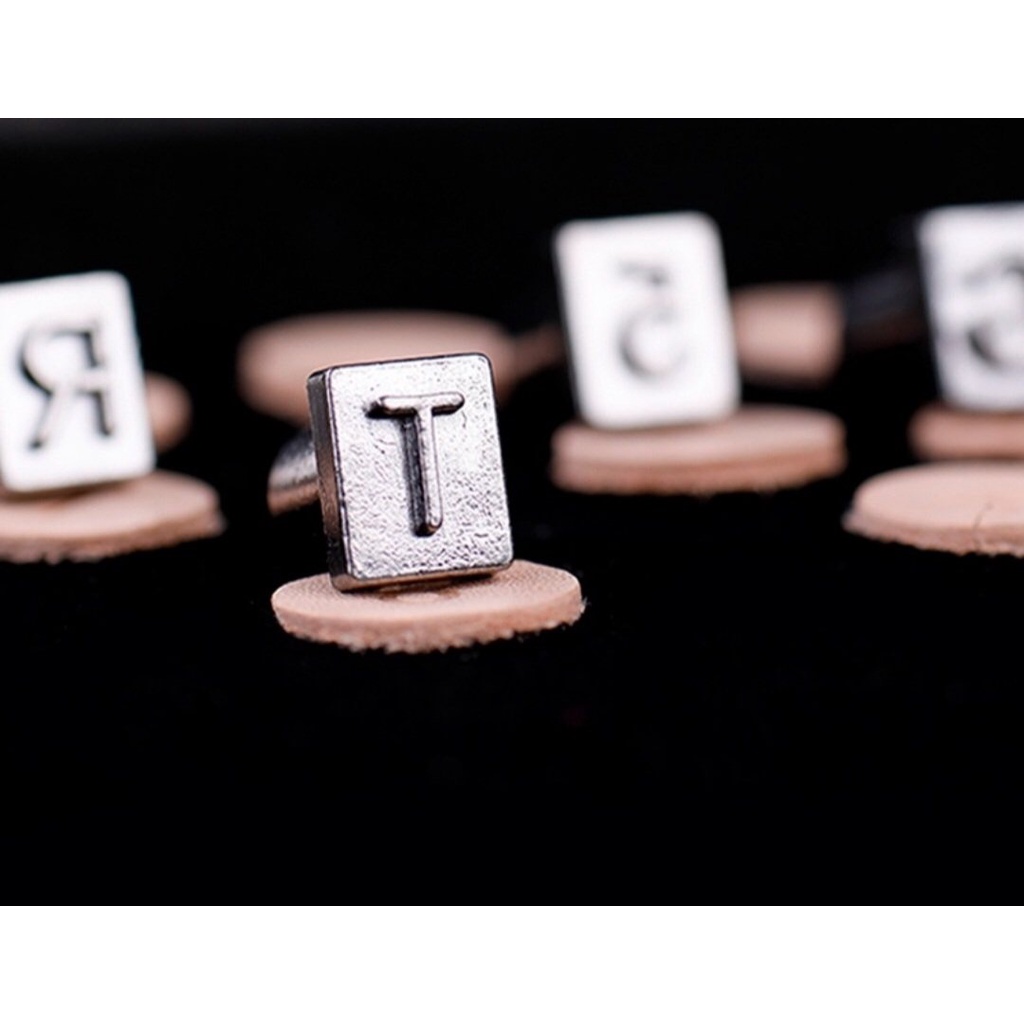 Bộ 36 Con Dấu In Chữ Cái Và Số Bằng Thép 3mm/6mm Dùng Làm Đồ Da DIY