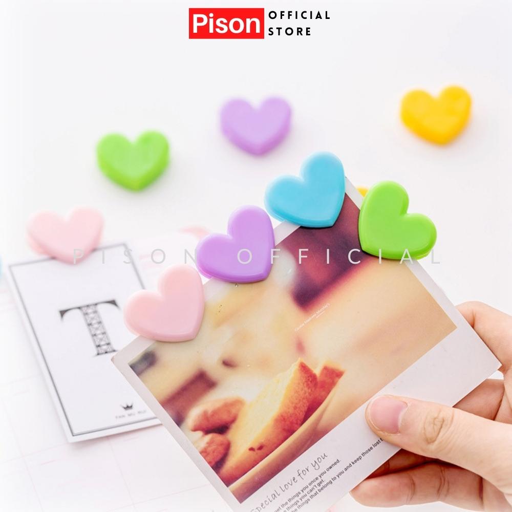 Kẹp tài liệu hình Trái tim Pison nhỏ gọn không làm rách giấy - SP0112 - 1 cái