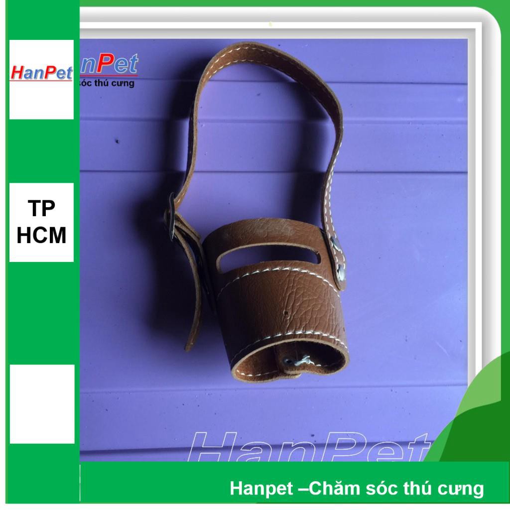 HCM- Rọ mõm chó da loại mõm dài chất liệu bằng da PU (3 size tùy thuộc chu vi mõm) hàng Việt Nam chất lượng cao