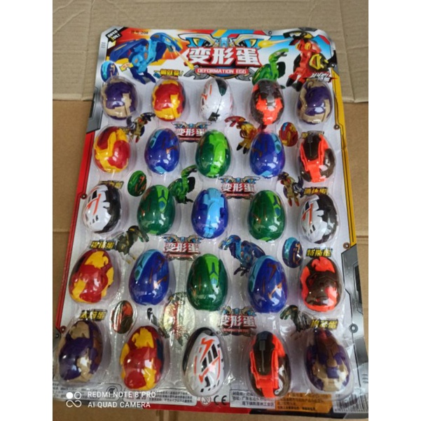 Vỉ 25 quả trứng khủng long biến hình. siêu nhân siêu đẹp của bé