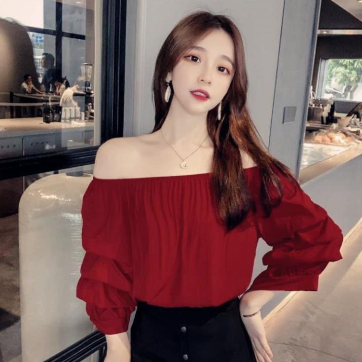Áo sơ mi nữ tay bèo cổ tròn | Sơ Mi Lụa Dài Tay - Hàng VNXKK  FREESHIP ELLY CLOTHING1