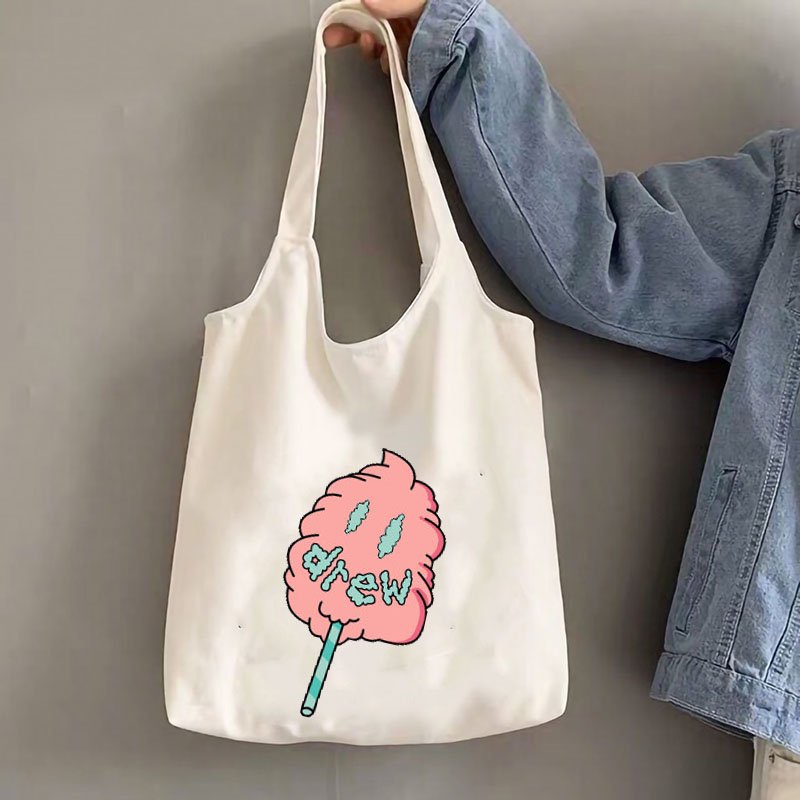 MẪU MỚI NHẤT  Túi Xách Nữ tote Vải Canvas Phong Cách Hàn Quốc Thời Trang ép Nhiều Hình Tùy Chọn có ngăn phụ bên trong