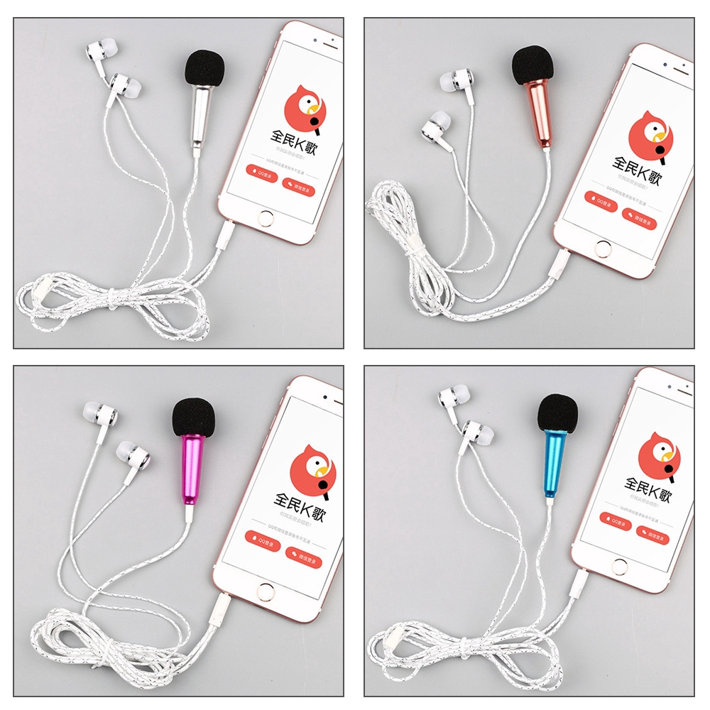 Portable 3.5mm Stereo Mic KTV Karaoke Mini Microphone Mobile Phone Universal Desktop Small Size Mic