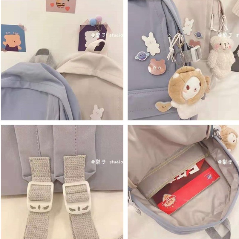Ba Lô Đi Học Cỡ Lớn Phong Cách Harajuku Hàn Quốc Dễ Phối Đồ Thời Trang Cho Nữ