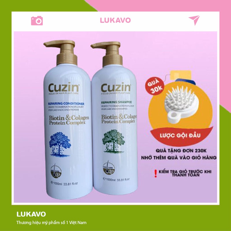 Dầu gội đầu BIOTIN CUZIN 1000ml cặp dầu gội xả phục hồi hư tổn | BigBuy360 - bigbuy360.vn