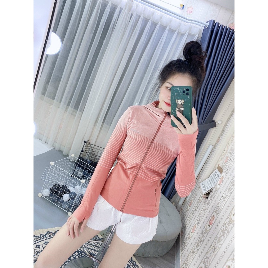 áo khoác tập gym tay dài có nón phối màu chất thun xịn xò hàng QCCC bao chất chuẩn shop🌸❤️⭐️😜❤️🌸CH022