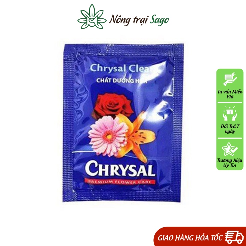 Dưỡng Hoa Lâu Tàn Chrysal - Giúp Hoa Cắm Bình Tươi Lâu Hơn (gói 5 gram) - Nông Trại Sago