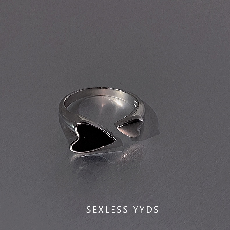 Nhẫn Hở Hình Trái Tim Phong Cách hip hop Thời Trang Cho Nam Và Nữ