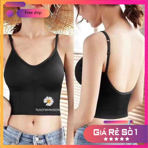 Áo Bra Tập Gym Yoga ❤️RẺ ĐẸP❤️ Áo Lót Nữ Kèm Mút Gân Tăm Họa Tiết Hoa Cúc Ctoptop Tôn Vòng 1 Gợi Cảm