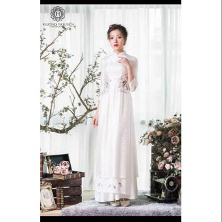 Áo dài gấm 4 tà màu trắng ,đỏ, hồng