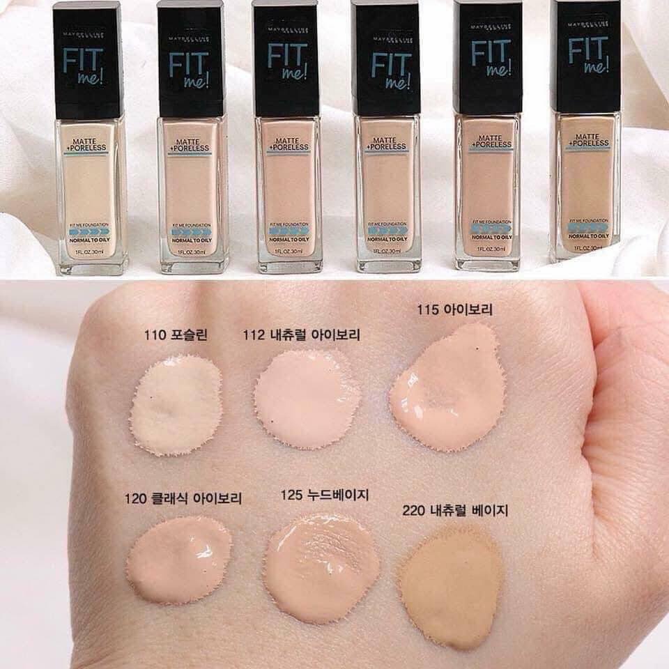 Kem Nền Mịn Và Lì Cho Da Dầu Maybelline Fit Me Foundation Matte + Poreless Normal To Oily SPF 22