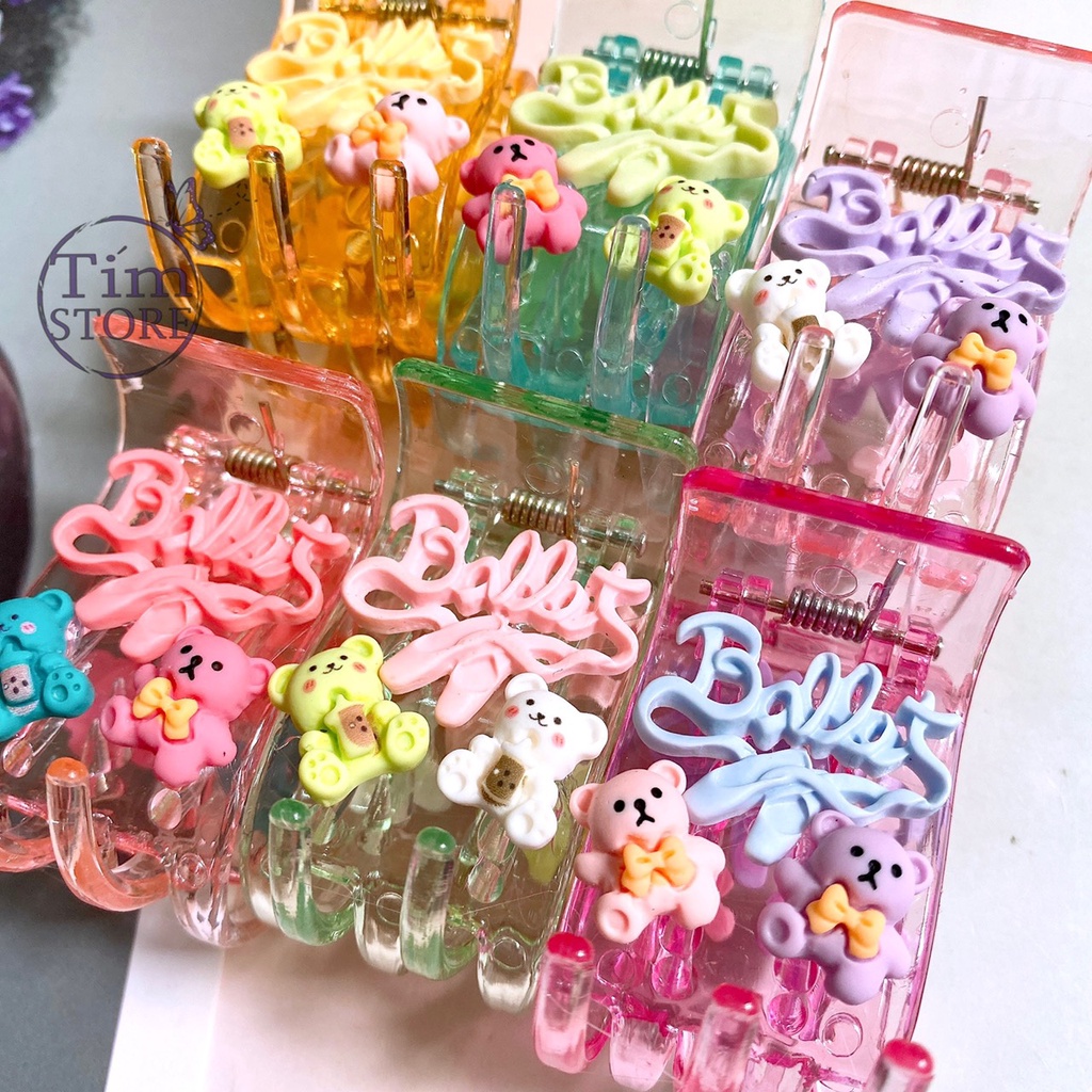 Kẹp tóc càng cua gấu dâu lotso losto dễ thương TIMSTORE phụ kiện búi tóc thời trang phong cách hàn quốc