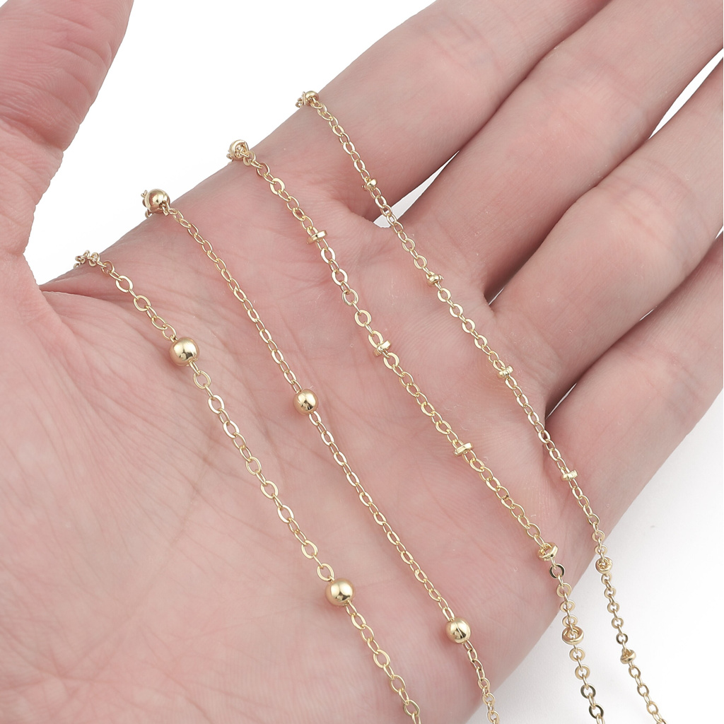 Beadia Vòng cổ Mạ Vàng 18K Bản Rộng Dùng Làm Trang Sức Thủ Công