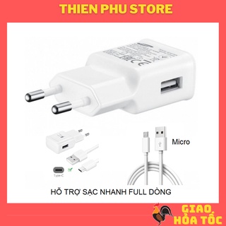 Củ sạc samsung, dây sạc chân micro, type c 3a, bộ sạc samsung sạc nhanh - hàng chất lượng cao - thienphustore
