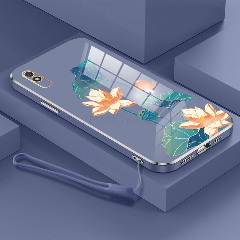 ốp lưng Redmi 9a ốp điện thoại Redmi 9a Ốp Điện Thoại TPU Dẻo Mạ Màu Họa Tiết Hoa Sen Sang Trọng