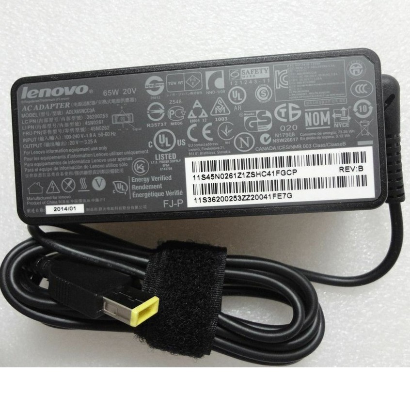 (ADAPTER) SẠC LAPTOP LENOVO 20V 3.25A (65W) (USB kim) kích thước đầu ghim sạc USB Type A