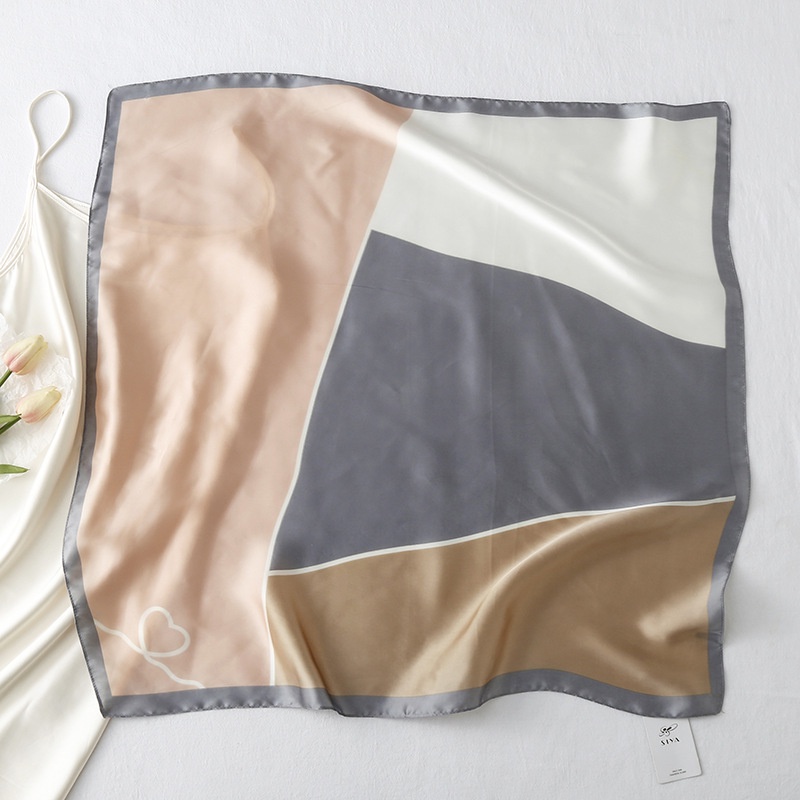 Zl Khăn Choàng Lụa Mỏng Hình Vuông Nhỏ In Họa Tiết Hình Học Màu Sắc Tươi Tắn Phong Cách Phương Tây Phù Hợp Với Tuổi Thời Trang