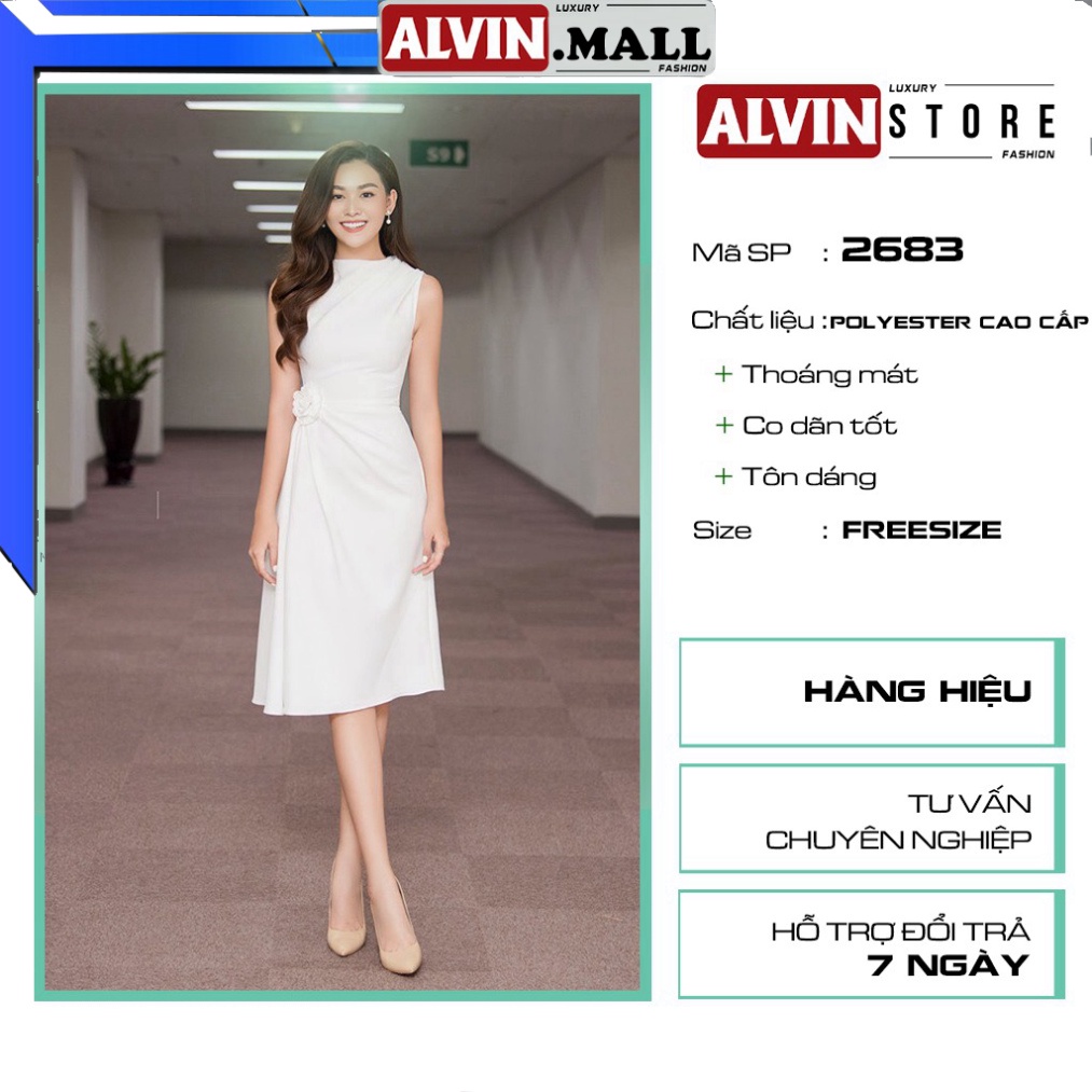 ✨Hình khách FEEDBACK✨   Đầm Dự Tiệc Dáng Xòe Xếp Ly Eo Phong Cách Sang Trọng (Tặng Kèm Hoa Cài