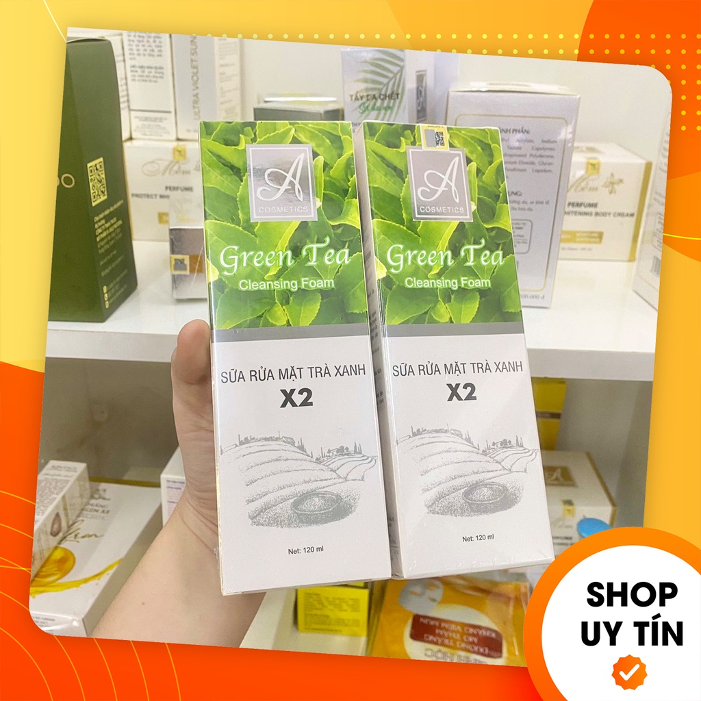 Sữa rửa mặt trà xanh X2 A Cosmetics - Mỹ Phẩm Phương Anh