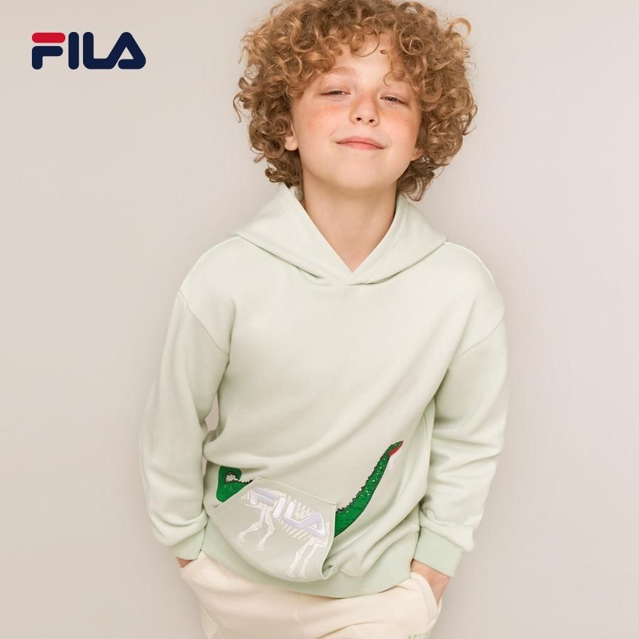 Áo khoác hoodie tay dài có nón trẻ em Fila Milk On The Rock - FK2POD1M01X-SAG