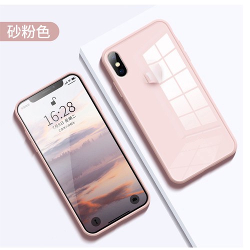 Kính cường lực khung silicon mềm Vỏ điện thoại 7 8 Plus X Xs Max XR 11 11Pro 11Pro Max