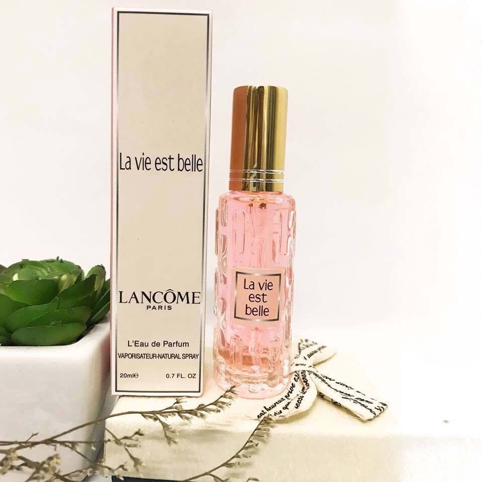 Nước hoa mini Lan_com laviest belle nữ chai xịt 20ml- Mùi ngọt ngào- mẫu 4d- Nuochoamini20ml