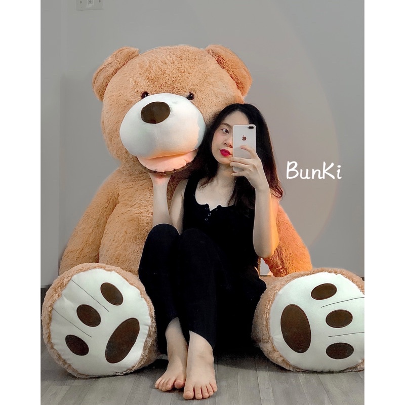 GẤU BÔNG TEDDY NÂU BỰ, GẤU BÔNG NHẬP TO CAO 160CM