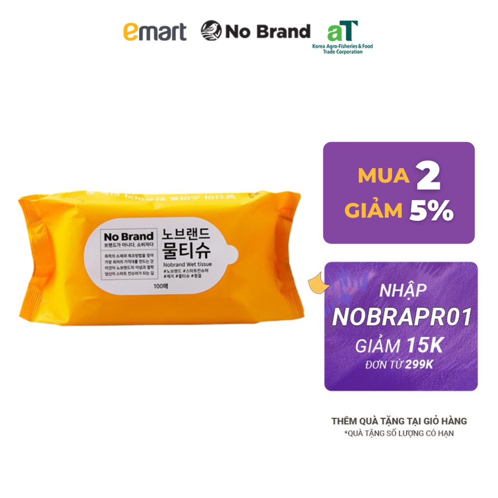 Khăn Ướt No Brand 100 Miếng - Emart VN