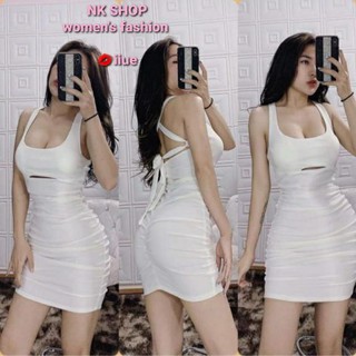 Đầm body 2 dây cột dây lưng