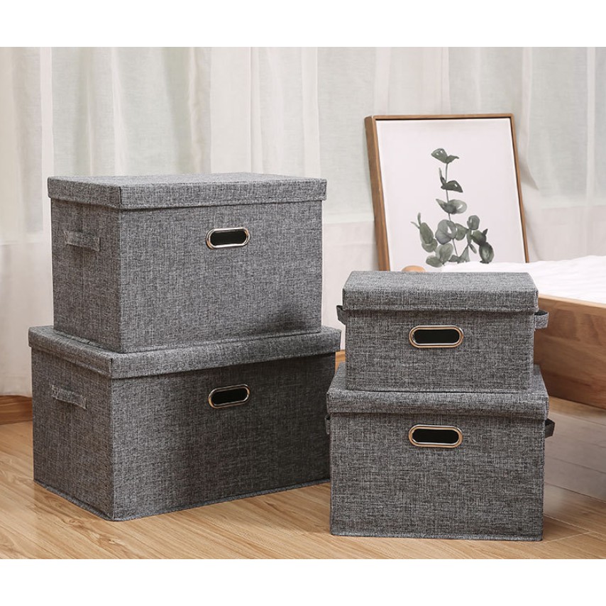 Hộp vải đựng đồ miDoctor đa năng TD3 CÓ NẮP RỜI đựng quần áo đậy chắc chắn an toàn