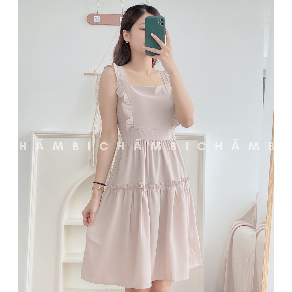 Đầm Xòe 2 Dây Cánh Tiên Chun Lưng freesize<53kg - V.011 | BigBuy360 - bigbuy360.vn