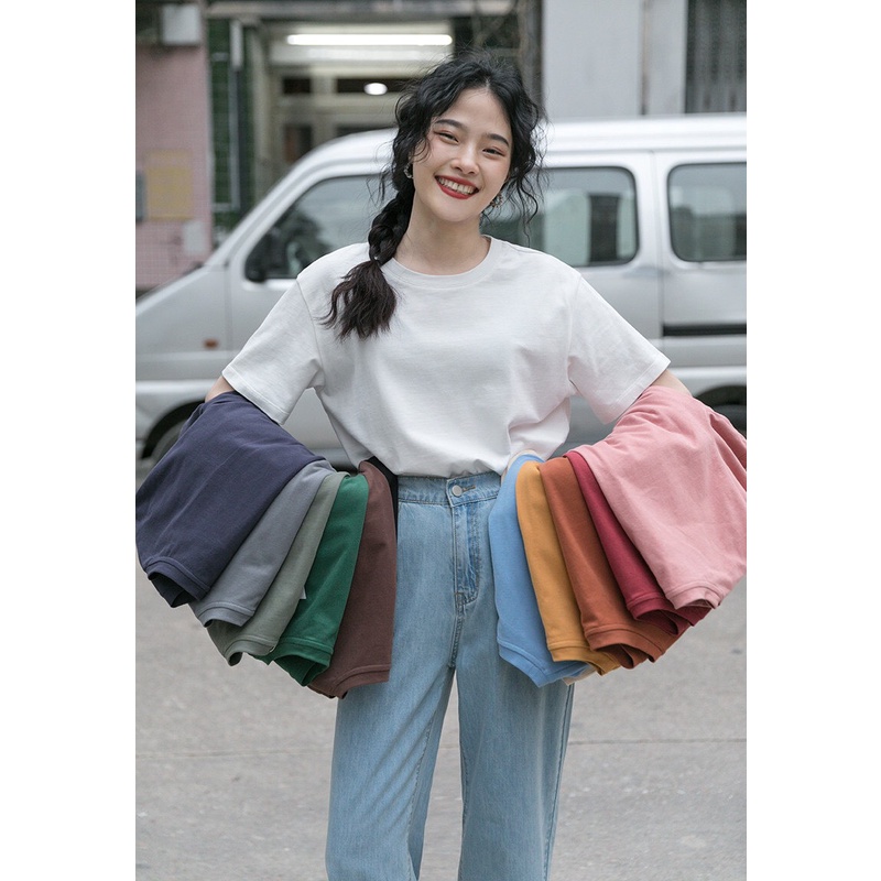 Áo Thun Trơn Ctk 3158 PEONYB Unisex  🌸 Phông form rộng tay lỡ retro, pull trẻ trung basic hàn quốc Ulzzang 🌸